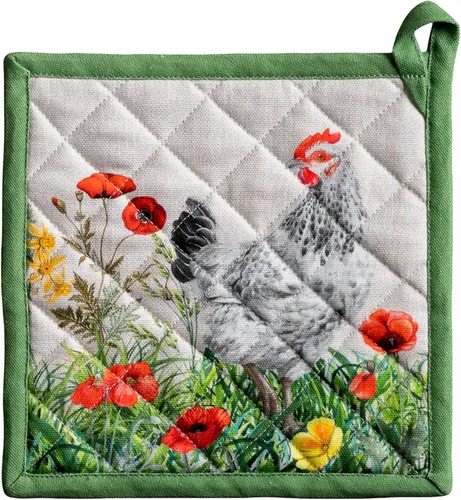 Maison d' Hermine - Agarraderas 100 % algodón, 8" x 8", resistentes al calor, con bucle, para regalos, hornear, asar a la parrilla, hogar, manipular