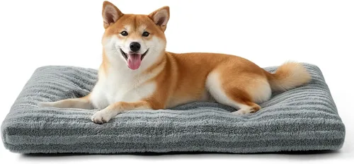 Miniatura 25 de FURTIME Cama Lavable para Perros de Tamaño Grande, Camas de Jaula para Perros de Lujo, Almohada Cómoda y Esponjosa para Perros, Alfombrilla Gris