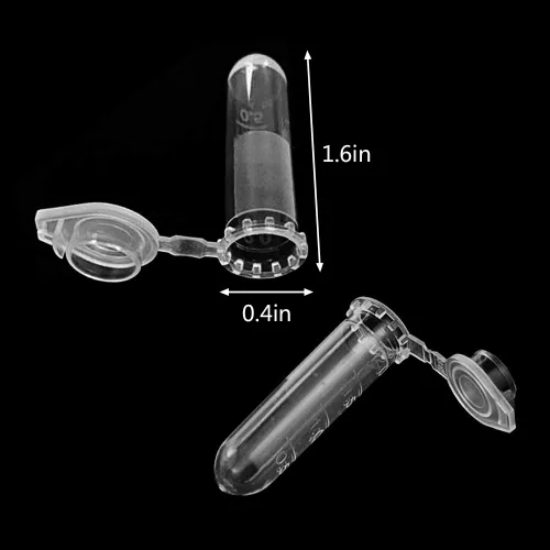 Miniatura 2 de Tubos de centrífuga, paquete de 200 tubos de ensayo Mirco graduados transparentes de polipropileno de 0.1 fl oz con tapa a presión para contenedor