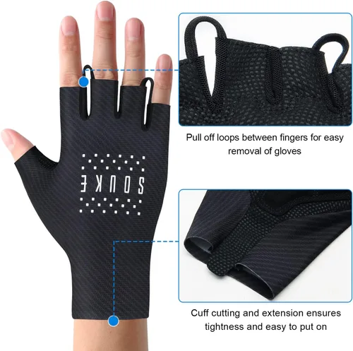 Miniatura 3 de Souke Sports Cycling Gloves Road Bike Light Weight Padded Half Finger Gloves Biking Bicycle Breathable Anti-Slip Shock-Absorbing Gloves for Men Women