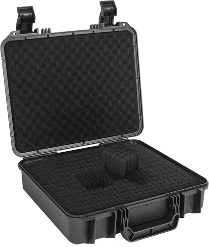 Miniatura 9 de Funda rígida protectora a prueba de golpes y resistente al agua con inserción de espuma DIY personalizada para cámara, etc, 11 X 9.5 X 5 pulgadas