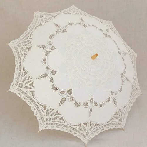 Miniatura 2 de YULUOSHA Sombrilla de encaje grande para decoración de fiesta nupcial