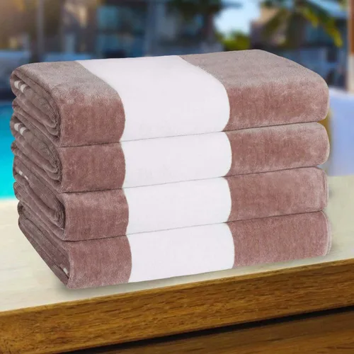 Miniatura 63 de Superior Juego de toallas de playa de algodón de gran tamaño de 4 piezas, toallas absorbentes para baño, playa, piscina, natación, adultos, niños
