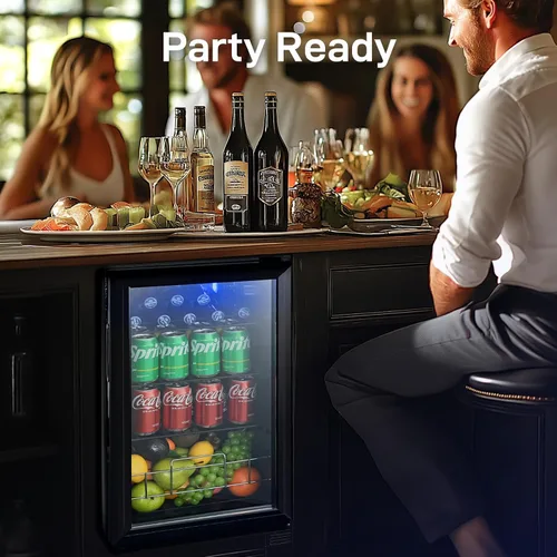 Miniatura 5 de Anypro Refrigerador y enfriador de bebidas de 2.6 pies cúbicos, refrigerador con puerta de vidrio templado, refrigerador para 126 latas de vino