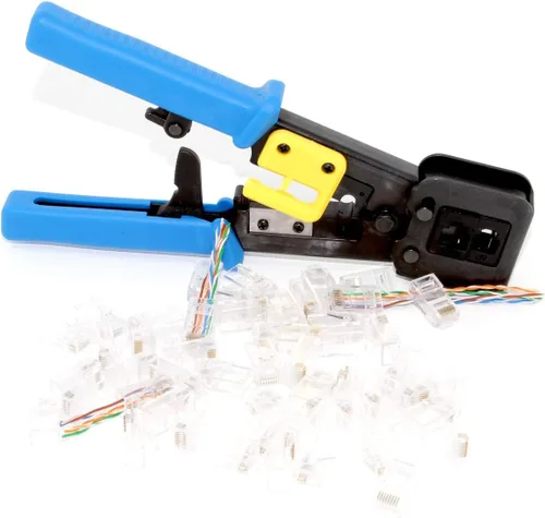 Miniatura 9 de Herramienta de crimpado de paso, herramienta de crimpado Yangoutool RJ45 y crimpadora de paso para conector RJ45/RJ12 de paso regular y final