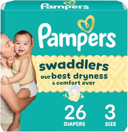 Miniatura 47 de Pañales Pampers Swaddlers, Talla 1 (8-14 libras), 198 unidades, absorbentes, mantiene al bebé seco y cómodo, pañal desechable seguro para la piel