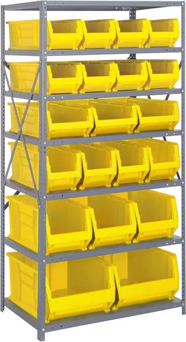 Miniatura 214 de Quantum QSBU-245BK Heavy Duty Shelving Unit with (7) Shelves and (24) QUS245 Black Bins for Garage Warehouse Storage Distribution 400 lb Load