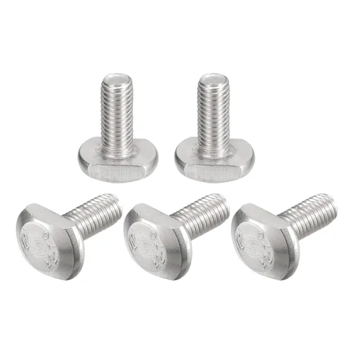 Miniatura 6 de uxcell Pernos de ranura en T, 5 unidades M5x25mm Pernos deslizantes de caída en T de acero inoxidable 304 con forma de T para pista en T
