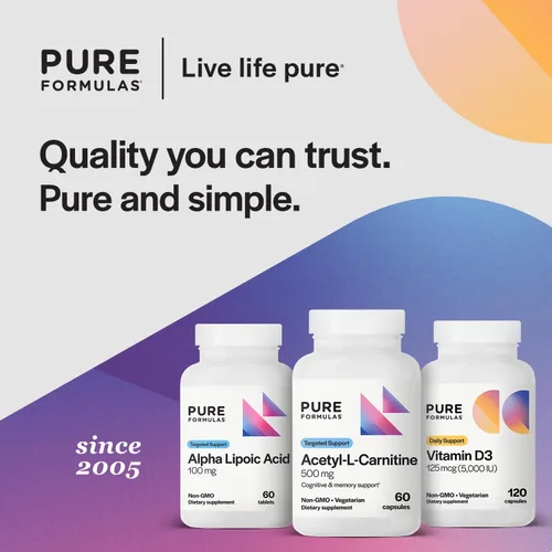 Miniatura 7 de PureFormulas Acetil L-carnitina apoyo cognitivo y de memoria L Carnitina Suplemento para cerebro, concentración y calma Alcar, 500 mg sin lácteos