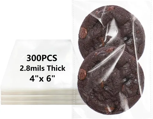 Miniatura 6 de DaTpuik 100 bolsas de celofán autosellantes de 4 x 6 pulgadas, bolsas transparentes para galletas, bolsa de celofán resellable para embalaje de Pacf