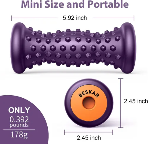 Miniatura 4 de BESKAR Rodillo de masaje para los pies para aliviar la fascitis plantar, herramienta de reflexología de los pies, rodillo de masaje de puntos de Uva