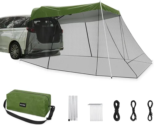 G4Free Toldo Refugio Solar para Automóvil con Mosquitera, Carpa Portátil para SUV Toldo de Sombra para Puerta Trasera para Camping al Aire Libre y