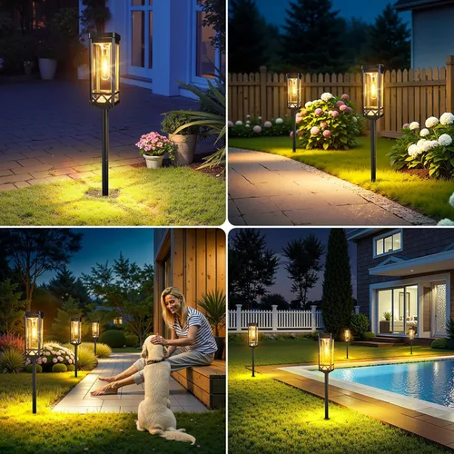Miniatura 8 de KOOPER Taller Solar Pathway Lights Outdoor, 8 Pack Upgraded Brighter Solar Garden Lights Solar Powered, Up To 15 Hours Outdoor Solar Lights for Yard