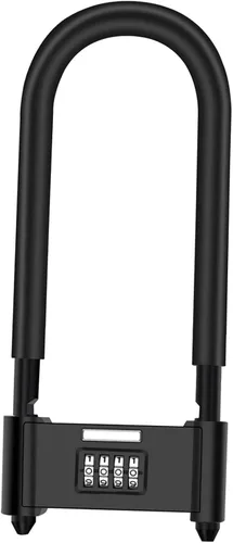 Miniatura 9 de Juego de candado de cable de seguridad (4 cerraduras digitales en U y cable flexible de extremos sellados de acero de 4 pies x 1/2 pulgadas)