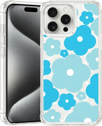 Miniatura 120 de Funda para iPhone 8 Plus y iPhone 7 Plus, linda funda Kawaii azul hibisco hawaiano floral estética floral para niñas preppy mujeres