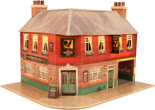 Miniatura 2 de O Gauge 0.276 in Escala 1:48 Modelo Ferrocarril Edificio Cartón Esquina INN Kit CityBuilder