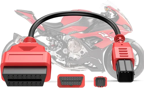 Autel Cable adaptador Obd2 de 6 pines para Kawasaki, Yamaha, Suzuki, Honda, Yamaha, Milan, Piaggio Guzzi, motocicleta, Euro 5, 6 pines, OBD1 a 16