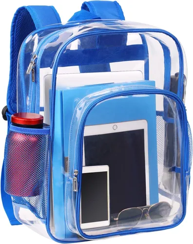 Miniatura 25 de Mochila transparente de PVC grande resistente Mochila transparente, Gris, Transparente