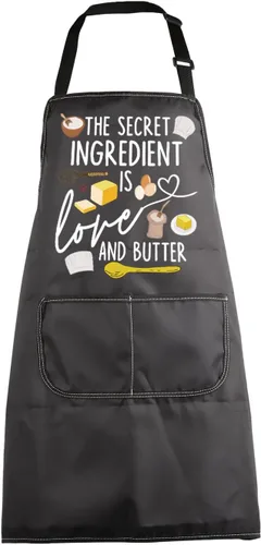 Miniatura 12 de MBMSO Delantal para hornear, el ingrediente secreto es siempre amor, delantal de panadero, regalos de horneado, regalos de cocina para amantes