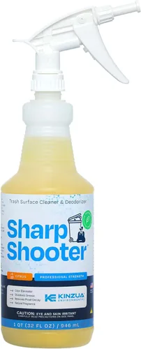 KINZUA ENVIRONMENTAL Sharpshooter, eliminador de olores y desengrasante resistente para botes de basura, limpiador de superficies de basura y espuma