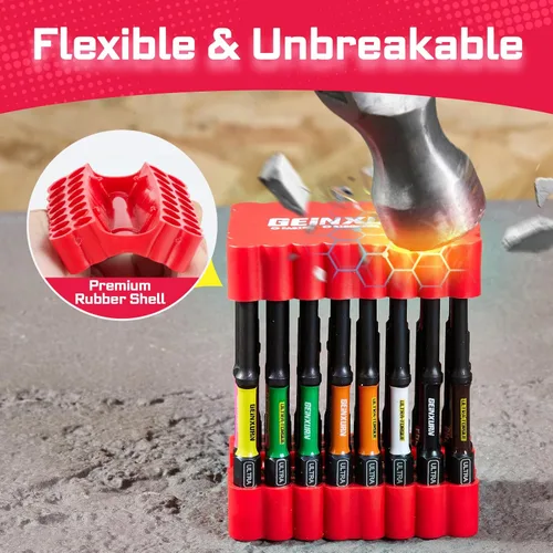 Miniatura 7 de Geinxurn Juego de puntas de destornillador de impacto, 99 piezas de 1 "/2 "multi cabeza magnética S2 puntas de destornillador de acero