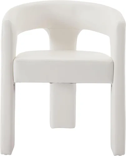 Miniatura 16 de VESCASA Silla de Comedor de Barril de Terciopelo con Respaldo Abierto, Sillón Lateral de Acento Moderno Tapizado con 3 Patas para Caqui-terciopelo