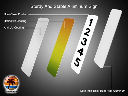 Miniatura 4 de Curb N Sign - Placas de números para buzón – 3 x 10 pulgadas hechas de aluminio reflectante de alta calidad – Números de buzón súper reflectantes