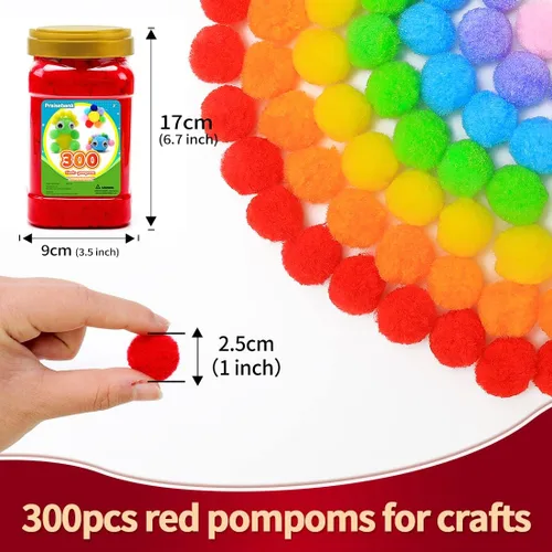 Miniatura 8 de Praisebank Pompones rojos, 90 unidades, 1.5 pulgadas, perfectos para artes y manualidades