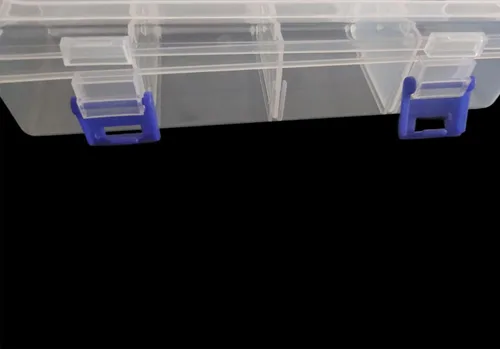 Miniatura 6 de Caja de almacenamiento de plástico transparente con divisores ajustables, organizador portátil de cuentas transparentes para aretes, organizador