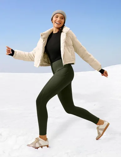 Miniatura 18 de Ewedoos - Leggings con forro de vellón y bolsillos para mujer, leggings térmicos de invierno para mujeres, pantalones de yoga y entrenamiento