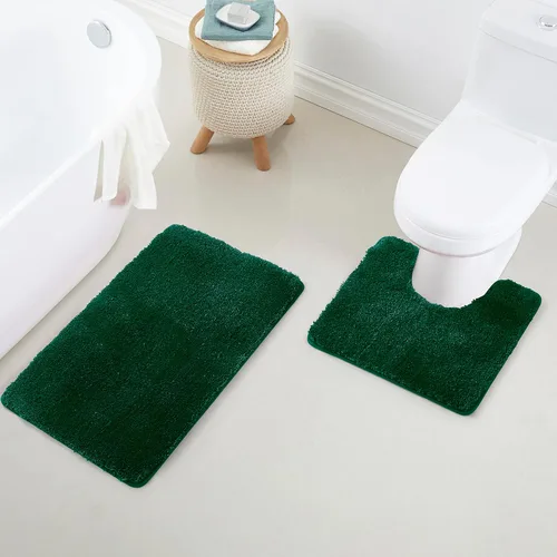 Miniatura 36 de YHF - Alfombras de baño de 20 x 32 pulgadas, extra gruesas y suaves, de microfibra peluda, lavables a máquina, alfombras de baño absorbentes, tapete