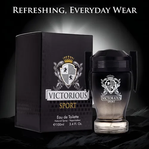Miniatura 4 de Victorious Sport Eau De Toilette para hombre, 3.4 onzas líquidas, una fragancia diseñada para campeones, base cálida de vainilla, frijol tonka
