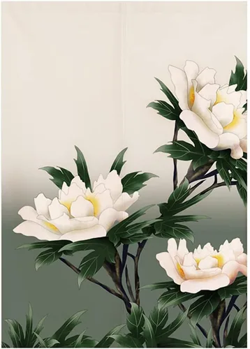 Miniatura 6 de Tapiz de cortina japonesa Noren para puerta, tradicional chino, pintura de loto chino, cortina de puerta impresa, cortina de puerta con acuarela