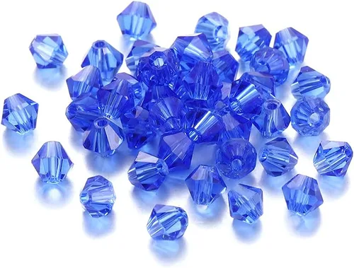 200 cuentas de cristal de transparencia austriaca, cuentas de vidrio bicona, cuentas espaciadoras sueltas para manualidades, pulseras, aretes, Azul