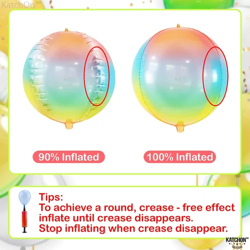 Miniatura 6 de KatchOn, Globos grandes y brillantes de arcoíris de 22 pulgadas, paquete de 6, globos arcoíris para cumpleaños, globo metálico de Mylar pastel