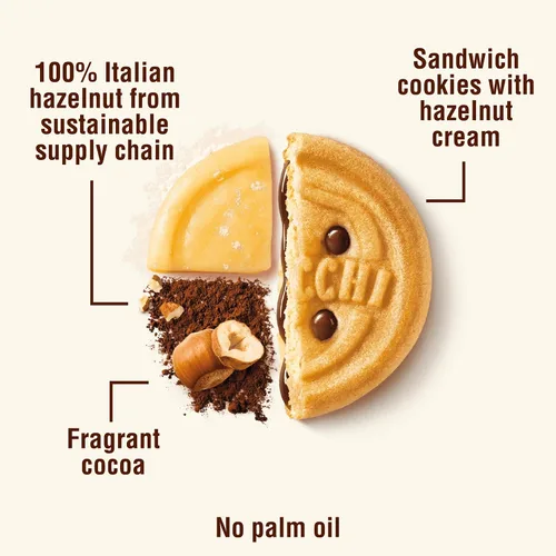 Miniatura 4 de Mulino Bianco Baiocchi 9.17 oz (260 g) – Galleta #1 Italia hecha con ingredientes naturales – Auténticas galletas italianas rellenas de crema