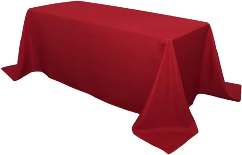 Miniatura 18 de Your Chair Covers - Mantel rectangular de poliéster de 90 x 132 pulgadas, color morado, mantel de boda sin costuras de alta calidad para mesas