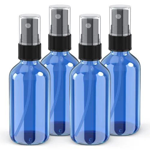 Miniatura 13 de Wedama Mini botellas de spray de vidrio de 2 onzas, botellas pequeñas vacías con cuentagotas de embudo, niebla fina para cabello, viajes, plantas