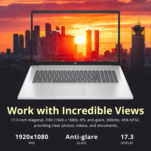 Miniatura 4 de HP 17.3" Diagonal FHD Laptop, AMD Ryzen 5 7430U, 8GB DDR4, 1.25TB Storage(256GB SSD+1TB Docking Station), AMD Radeon Graphics, Numeric keypad, 720p