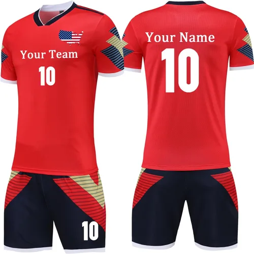 Miniatura 7 de Camiseta de fútbol personalizada para hombres y mujeres, uniformes de fútbol personalizados para niños/adultos con nombre y logotipo del