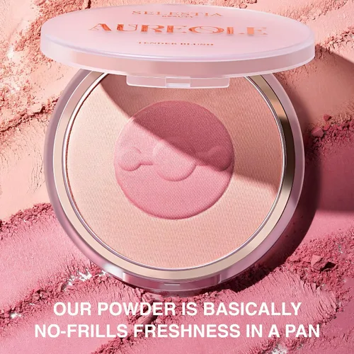 Miniatura 7 de SELESTIA BEAUTY Rubor en polvo para mejillas - Duo Aureole - Rubor rosa de alta pigmentación con acabado mate, fácil de mezclar, 0.53 onzas