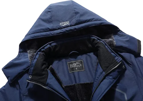 Miniatura 5 de Pooluly - Chaqueta impermeable de invierno, esquí, snowboard, para hombre, con capucha, rompevientos.