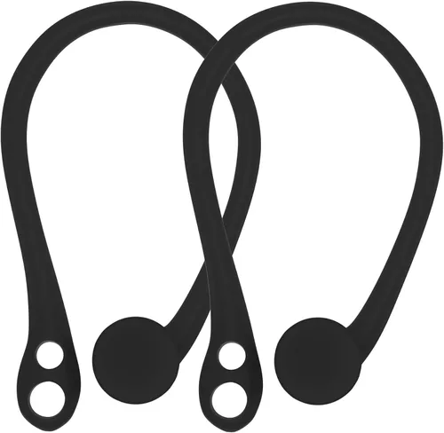 Ganchos para auriculares para AirPods, ganchos seguros antipérdida para auriculares Apple AirPods 1 y 2 (negro)