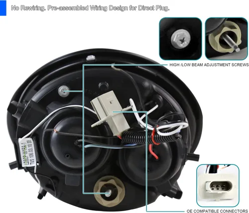 Miniatura 4 de Volkswagen Beetle luces frontales halógenas proyectoras., Plateado