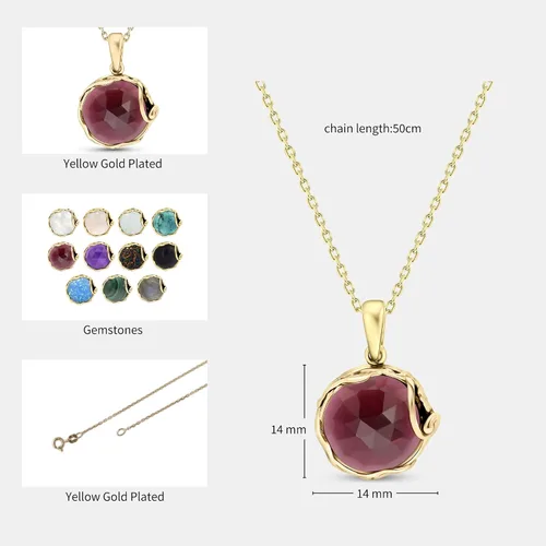 Miniatura 6 de Collar de piedras preciosas chapado en oro de 14 quilates para mujer, collares de oro de 14 quilates para mujer, oro sobre plata esterlina 925