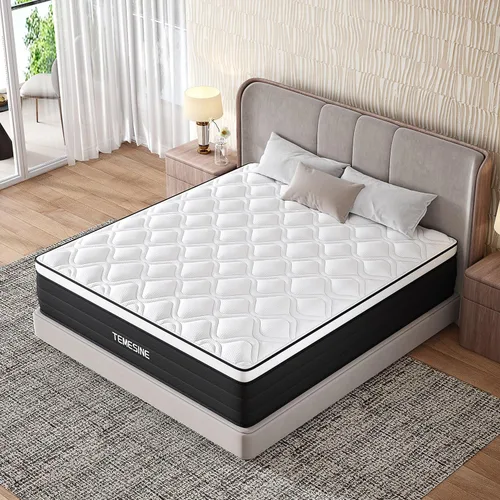 Colchón Twin, Colchón Híbrido de 12 Pulgadas en una Caja con Resortes de Bolsillo Individuales, Espuma Viscoelástica de Gel y Euro Top, Sensación