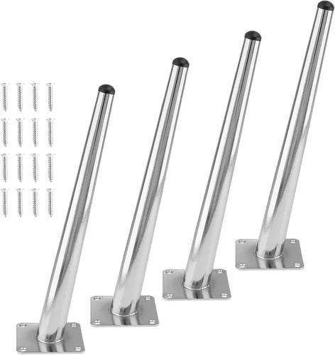 Miniatura 10 de 4 patas de muebles de 6 pulgadas, patas de metal cónicas oblicuas, color negro mate, pies de muebles de estilo de mediados de siglo para sofá
