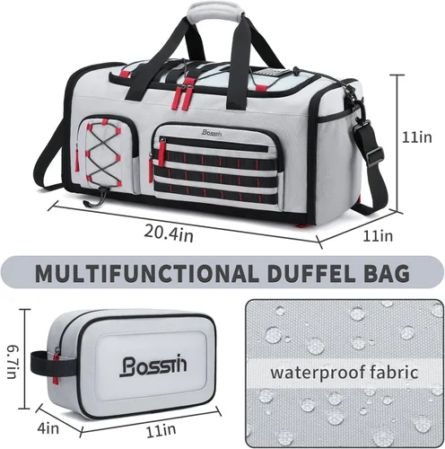 Miniatura 2 de Bosstin Bolsa de gimnasio para hombres y mujeres, 45L de viaje, bolsa de lona deportiva, mochila de viaje para gimnasio y fin de semana