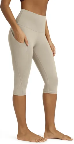 Miniatura 51 de ODODOS - Leggings capri de cintura alta para mujer con bolsillos, control de abdomen, no se transparentan, para entrenamiento atlético, running