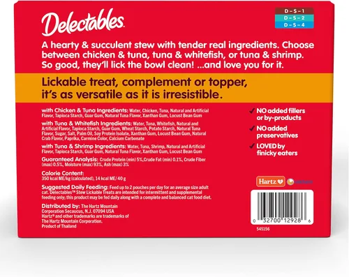 Miniatura 8 de Delectables Lickable Treat Stew Wet Cat Treats - Paquete variado de golosinas para gatos, hidratante, sin granos, sin rellenos, sin subproductos